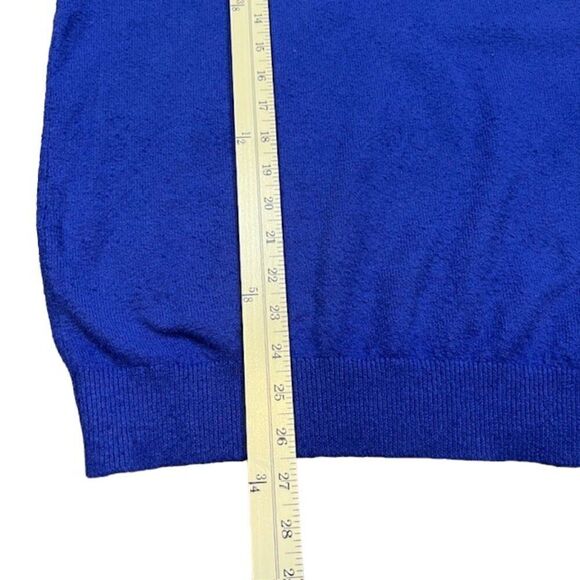 Tommy Hilfiger Lux Cotton 1/4 Zip Sweater with Elbow Patches Blue Size Large - Picture 5 of 12
